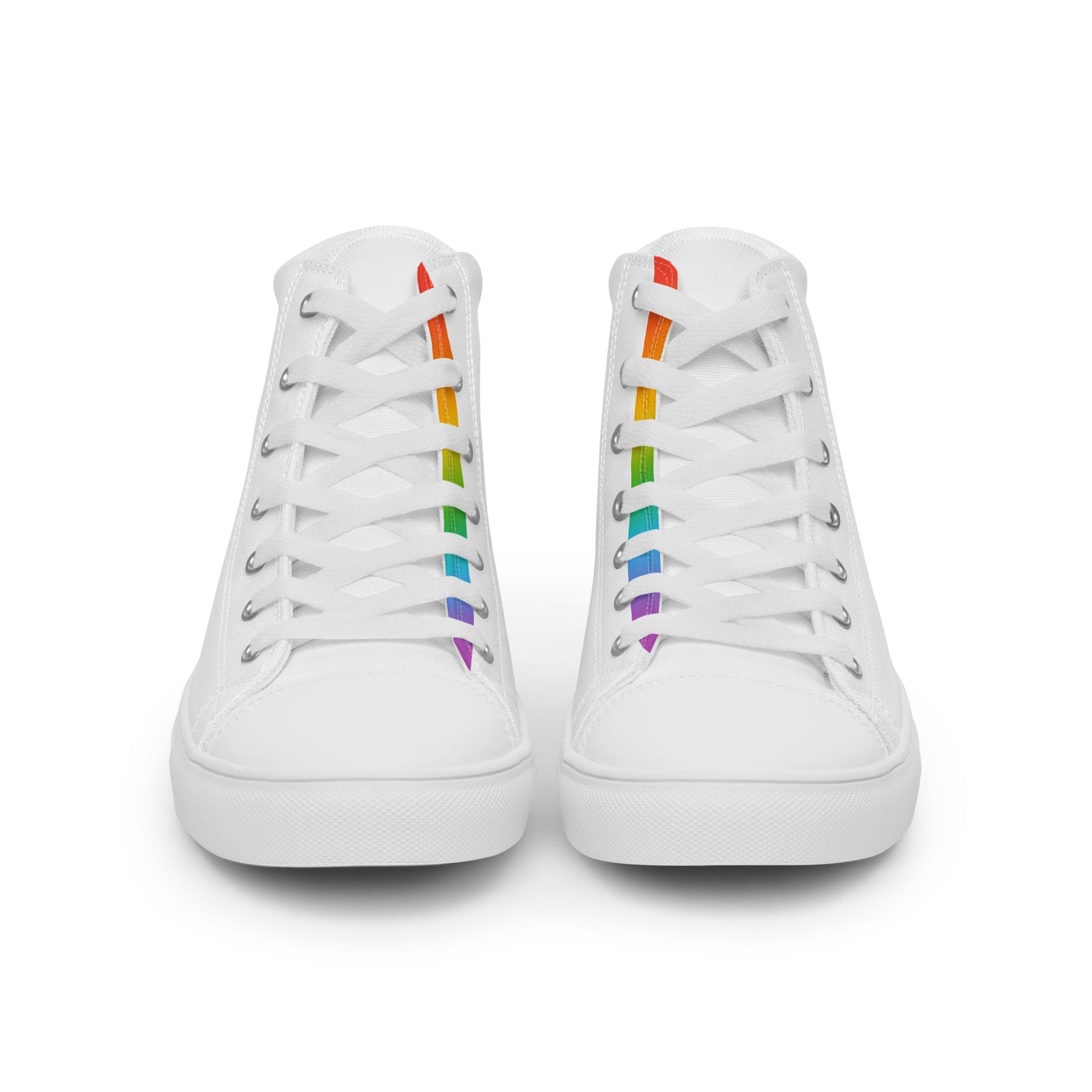 Pride Rainbow Accented High-top Canvas Sneakers